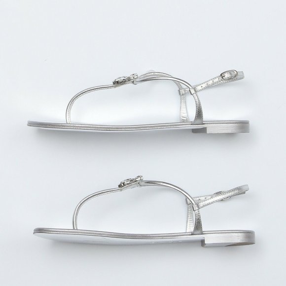 Giuseppe Zanotti Hollie Silver T-strap Sandals - Picture 5 of 7